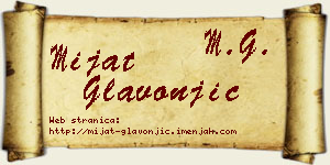 Mijat Glavonjić vizit kartica